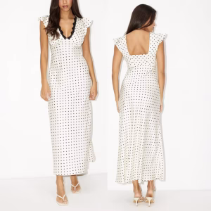 Freizeit Damenkleid mit Quadratischer Ausschnitt